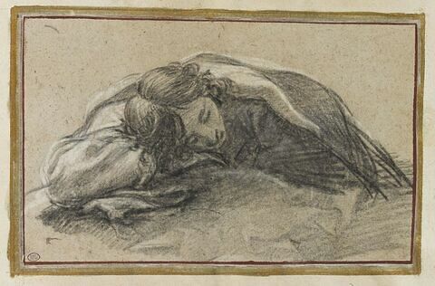 Jeune homme endormi, la tête appuyée sur un bras (Saint Jean ?)