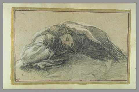 Jeune homme endormi, la tête appuyée sur un bras (Saint Jean ?), image 2/2