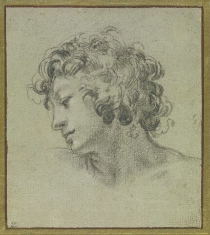 Tête d'adolescent aux cheveux bouclés, image 1/3