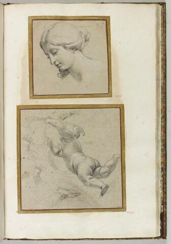 Tête de femme penchée, cheveux relevés, image 2/3