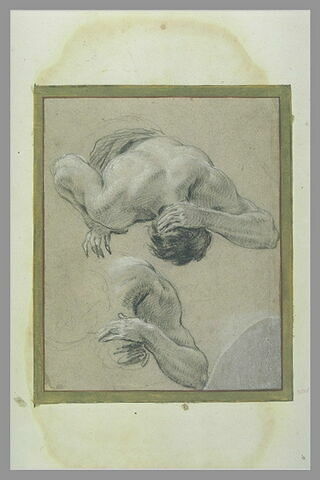 Homme allongé, face contre terre, bras replié sur la nuque et reprise, image 2/2