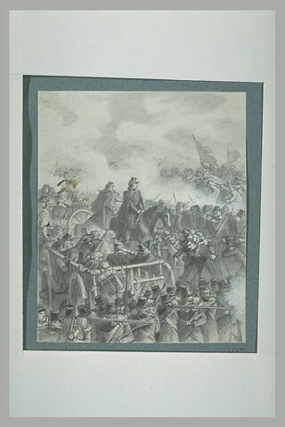 Soldats français formant le carré et subissant l'assaut de cavaliers arabes