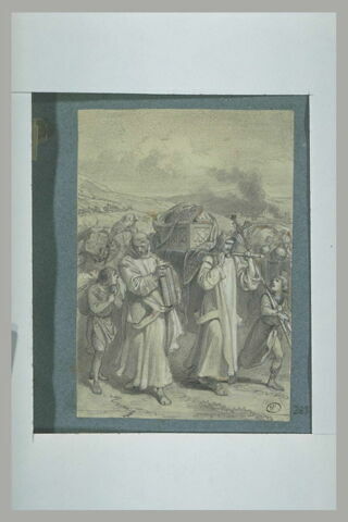 Moines fuyant les invasions normandes avec les reliques d'un saint, image 1/1