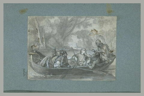 Jeune européen dans un canot avec des indiens, image 1/1