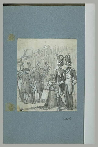 Vie de Chateaubriand (?) : soldats dans la cour des Tuileries, image 2/2