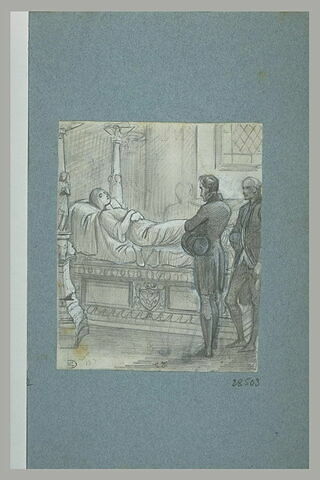 Vie de Chateaubriand : Chateaubriand devant une femme sur son lit de mort (?), image 1/1
