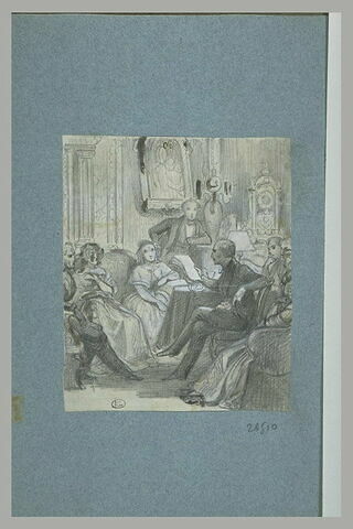 Vie de Chateaubriand :  Chateaubriand lisant dans un salon (?), image 2/2