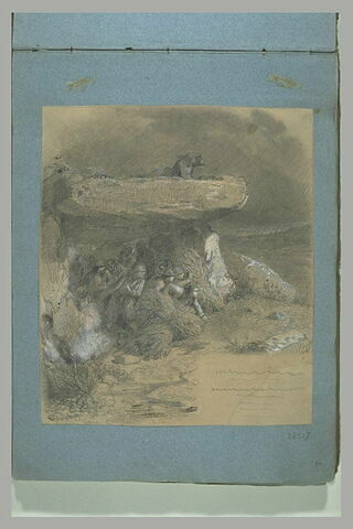 Chouans embusqués sous un dolmen