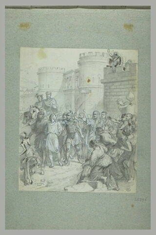 Guerriers romains menant un jeune homme au supplice, image 1/1