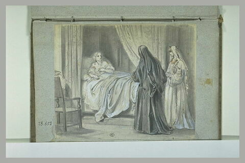 Les Trois Mousquetaires : deux religieuses visitant une jeune femme alitée