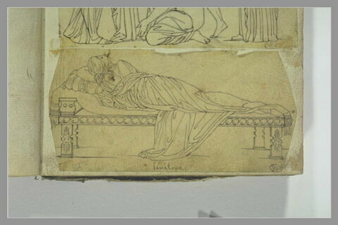 Etude d'après l'antique : Pénélope allongée sur un lit