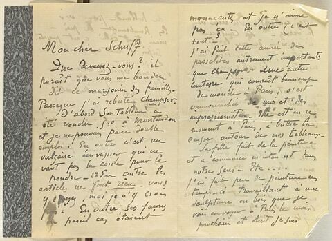 (Octobre 1889), Finistère, lettre de Gauguin à E. Schuffenecker