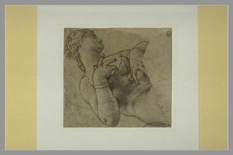 Buste de femme nue, de profil vers la droite