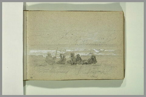 Bord de mer avec personnages au premier plan, image 1/2