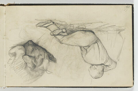 Jeune homme couché; chien (à l'envers), image 1/2