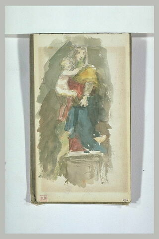 Vierge à l'enfant avec deux anges : copie d'après la Vierge aux Harpies