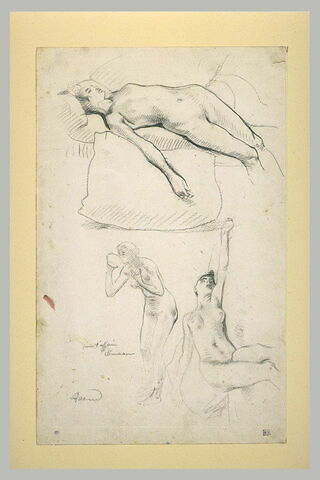 Trois études de femmes nues, dont deux étendues sur un lit, image 1/1
