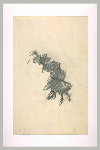 Etude d'une silhouette féminine pour la lithographie : 'Place le soir', image 2/2