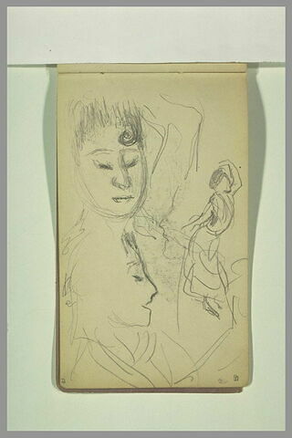 Silhouette de danseuse espagnole de profil à droite et deux têtes de femme, image 2/2