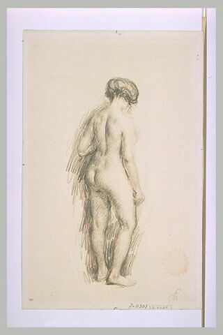 Femme nue debout, vue de dos