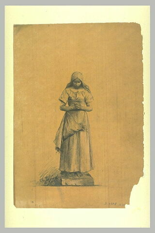 Jeune fille en prière, étude pour une statue, image 1/1