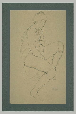 Jeune femme demi nue, assise, image 2/2