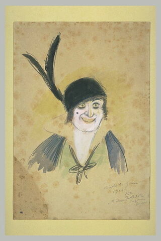 Portrait de femme au chapeau à plumes