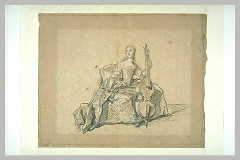 Etude pour le portrait de Madame Henriette de France jouant de la basse de viole