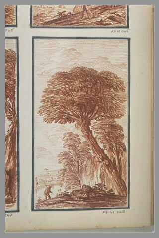 Figure dans un paysage traversé par un grand arbre penché, image 2/2