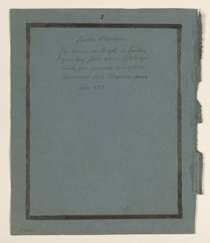 Annotation manuscrite : 'Sainte Martine'