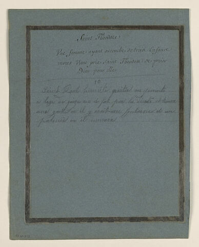 Annotation manuscrite : 'Saint Théodoze'