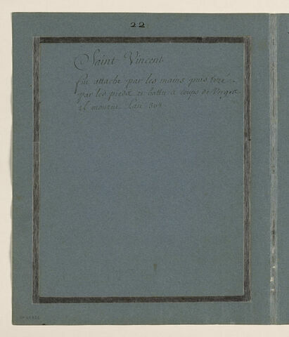 Annotation manuscrite : 'saint Vincent'
