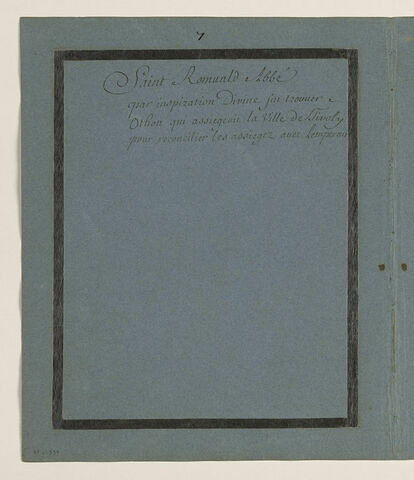 Annotation manuscrite : 'saint Romuald abbé...'