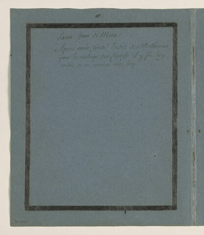Annotation manuscrite : 'saint Jean de Matha...'