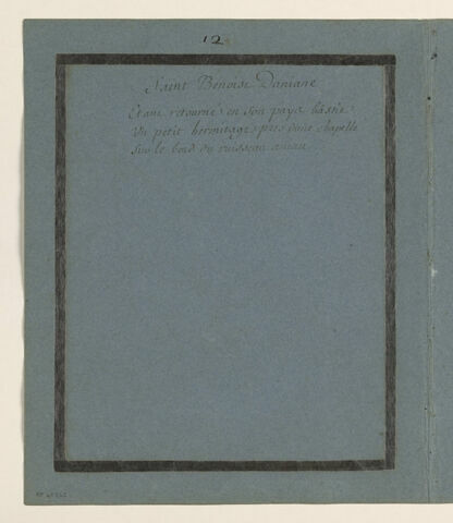 Annotation manuscrite : 'saint Benoît Daniane...'