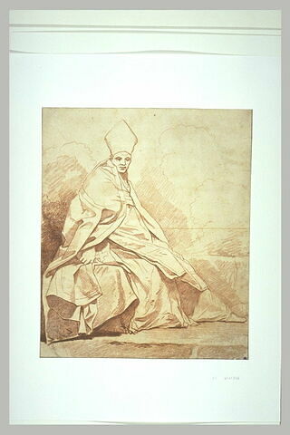 Etude de figure drapée, vêtue d'un costume ecclésiastique, image 2/2