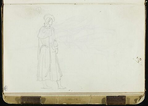 Personnage en costume médiéval, de trois quarts de dos, image 1/1