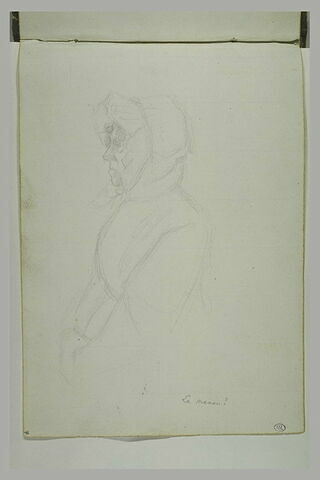 Portrait d'une femme vue de profil, portant un fichu (mère de l'artiste ?)