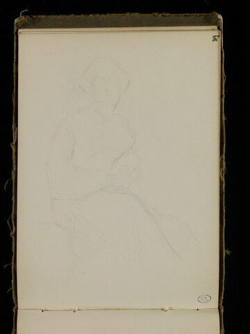 Femme assise, de trois quarts à droite, image 1/1