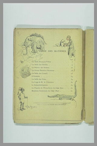 Table des matières du Chat Noir - Guide : un éléphant et autres croquis