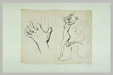 Etudes : main gauche pinçant des cordes, jeunes femmes nues, image 1/1