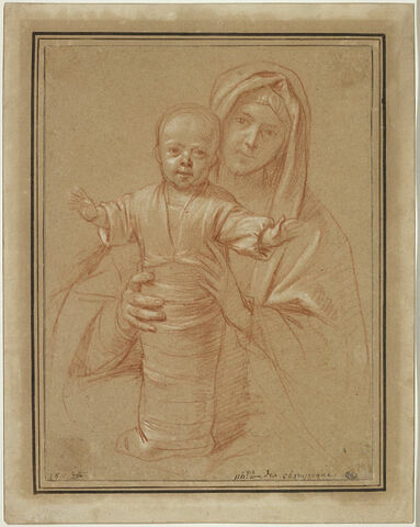 La Vierge tenant l'Enfant debout et emmailloté