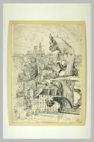 Notre Dame de Paris : une chimère de la tour sud, angle sud-est, image 1/1