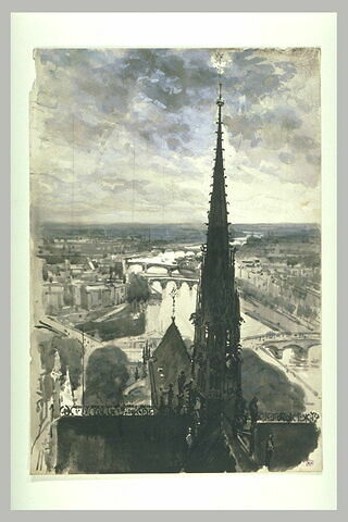 Notre Dame de Paris : la flèche vue des tours