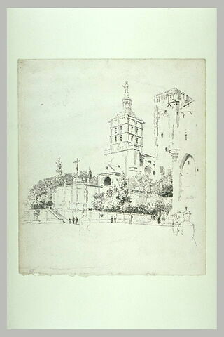 Le porche et le clocher de Notre-Dame-Des-Doms à Avignon