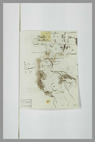 Buste de femme et annotations chiffrées, image 1/1