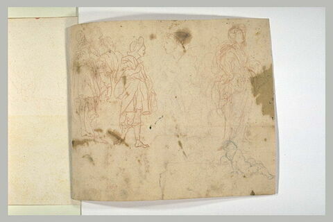 Figures, et enfant nu, couché