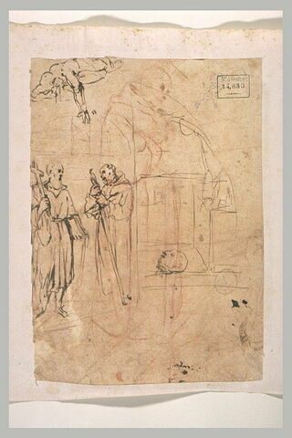 Saint Paul et un autre saint portant une croix, corps décapité, et sa tête