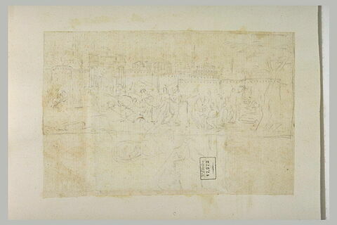Personnages assemblés près d'un ville, image 1/1