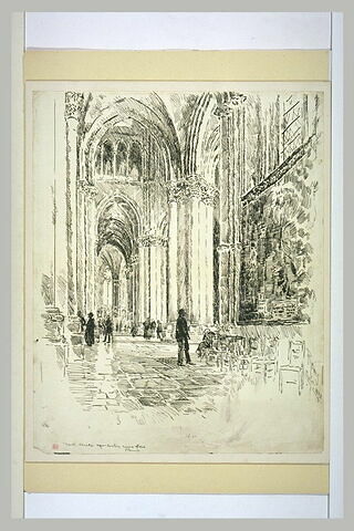 Reims, intérieur de la cathédrale, bas-côté sud en regardant vers l'est